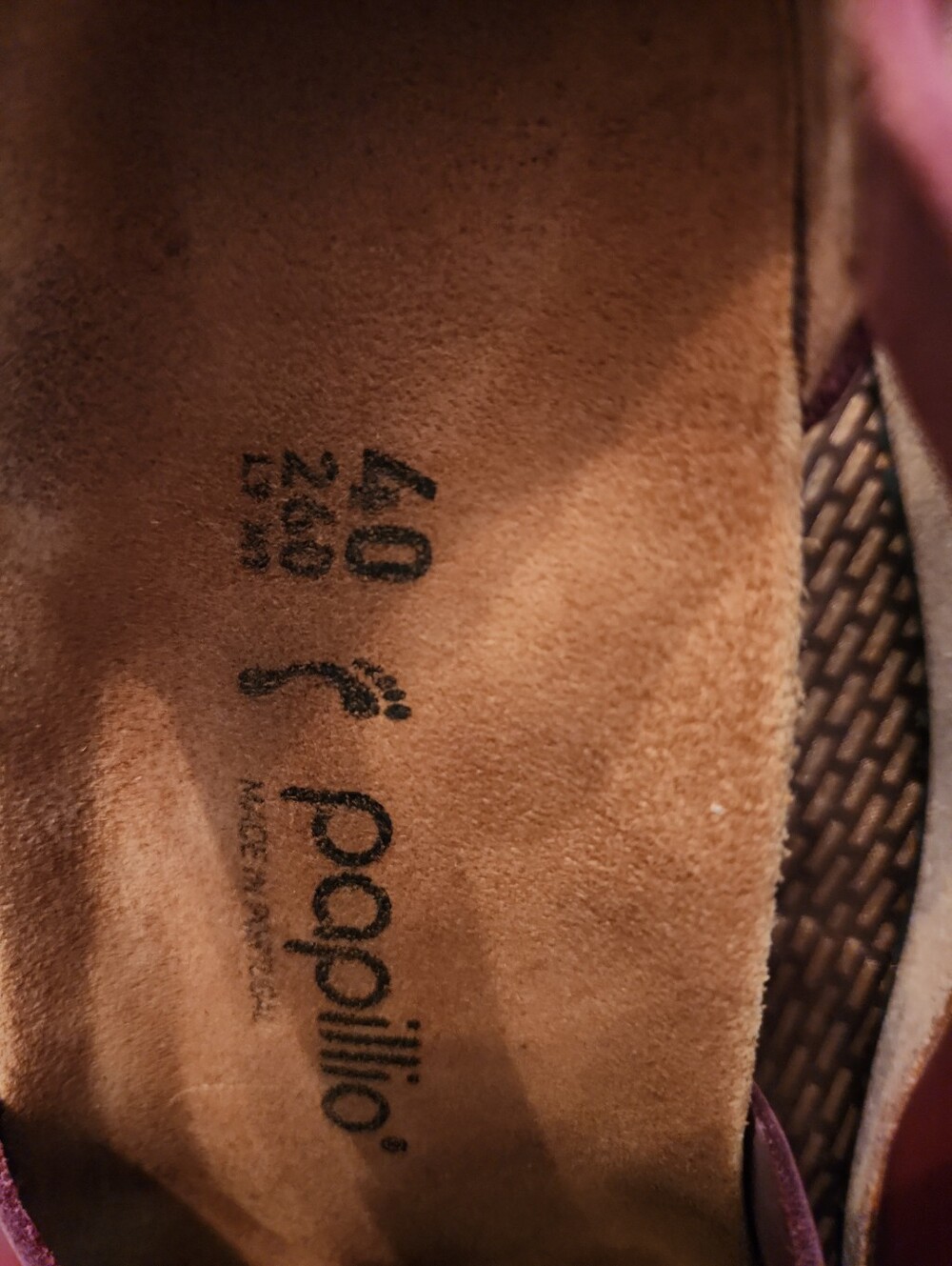 Papillio Burgundy Leather Mary Jane Wedge Shoes with Ankle Strap - Picture 8 of 12
